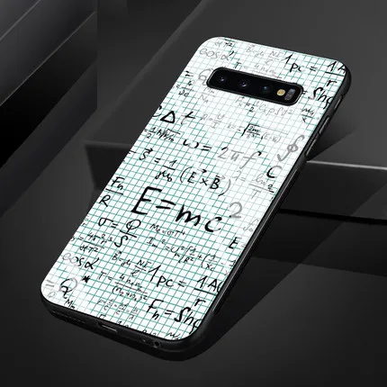 E MC Для samsung Galaxy S10e s10 Plus чехол из твердого закаленного стекла 9h чехол для Galaxy s10 Lite s10+ s10 e оболочка химия Математика биология - Цвет: E MC