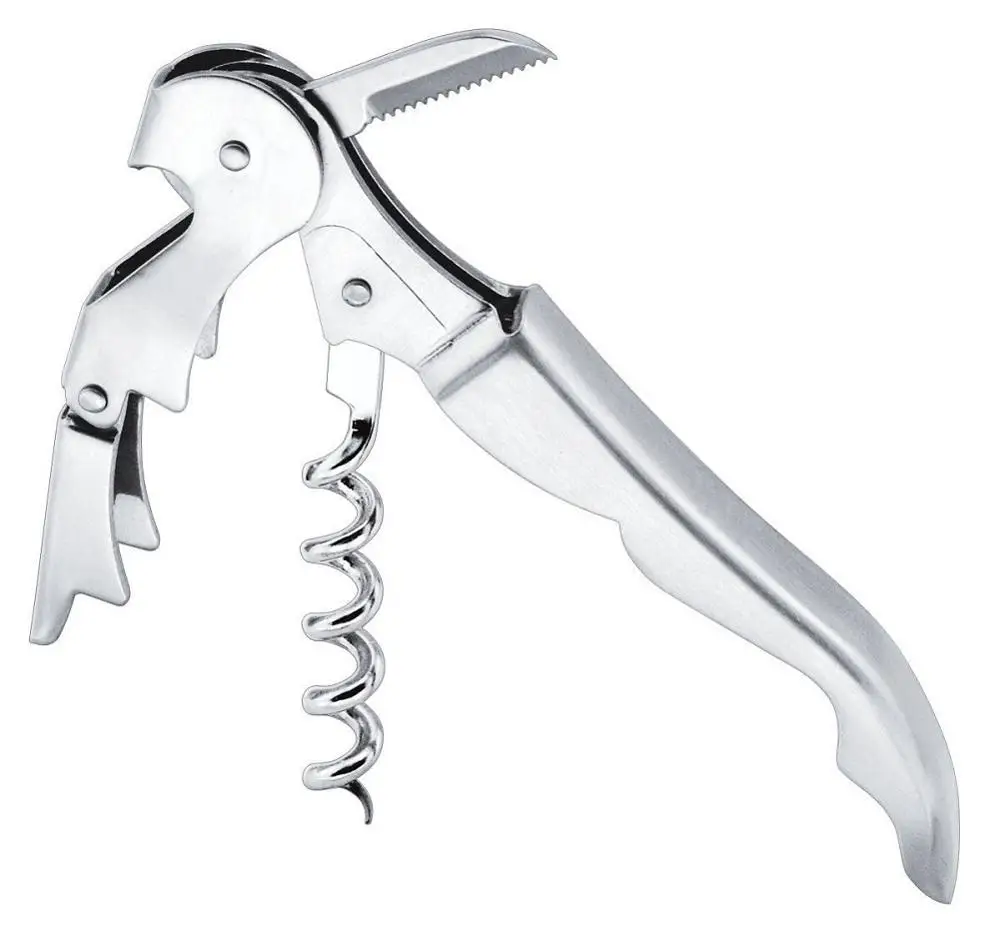 

New Stainless Steel Corkscrew Double Hinged Waiters Wine Bottle Opener Lever Tool