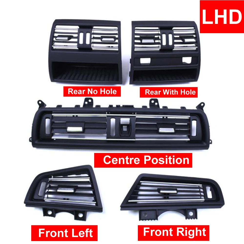 

LHD Front Row Wind Left/Center/Right/Rear Air Conditioning Vent Grill Outlet Panel With Chrome Plate For BMW 5 Series F10 F18