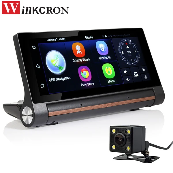 

7 inch 3G Android GPS Navigation Bluetooth WiFi Dashboad DVR FHD 1080P Dash Camera Dual Lens Optional dvr Rear View Camera