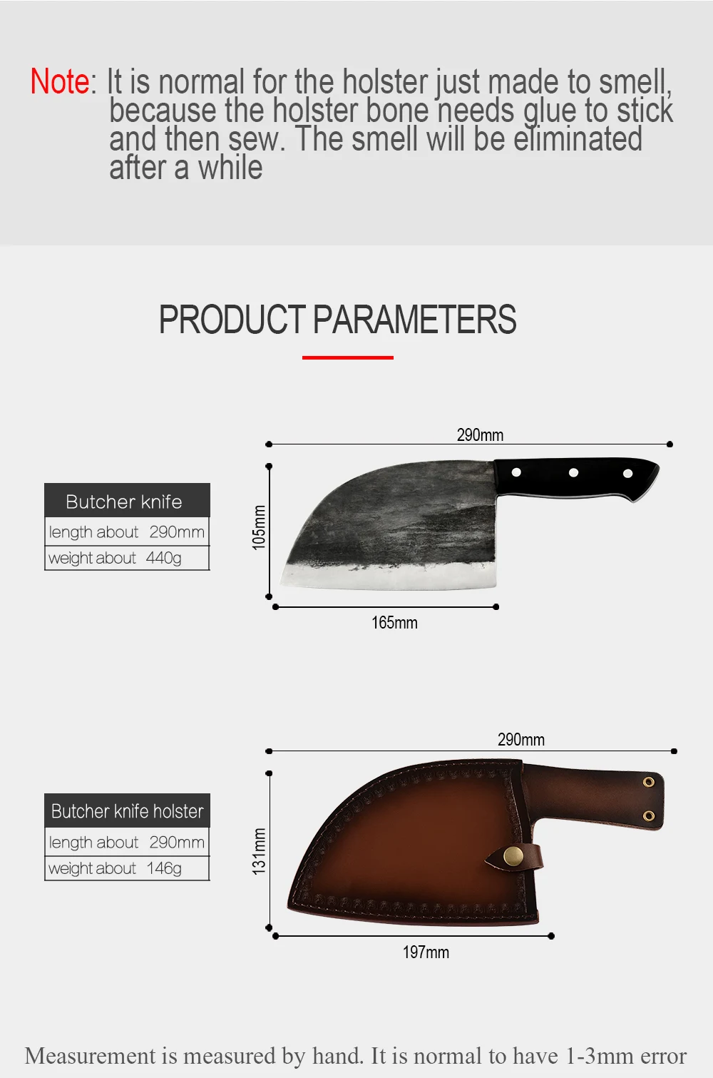 Нож для мясника ручной работы из высокоуглеродистой стали, китайский Кливер с полной ручкой, высококачественный топор нож и оболочка