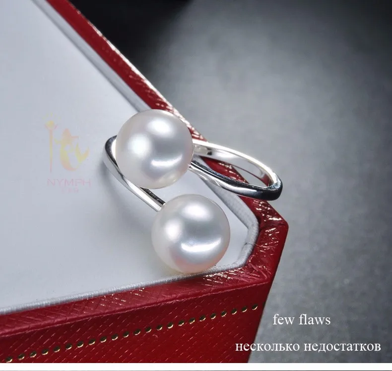 Кольца с жемчугом NYMPH, ювелирные изделия из натурального пресноводного жемчуга, двойные трендовые кольца, обручальные кольца, подарок на день рождения для девушек и женщин R028