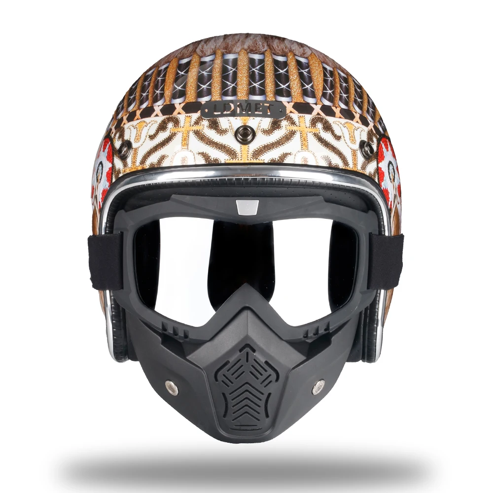 Ldmet Motorcycle Helmet Harley Indian Retro Open Face Vintage Helm