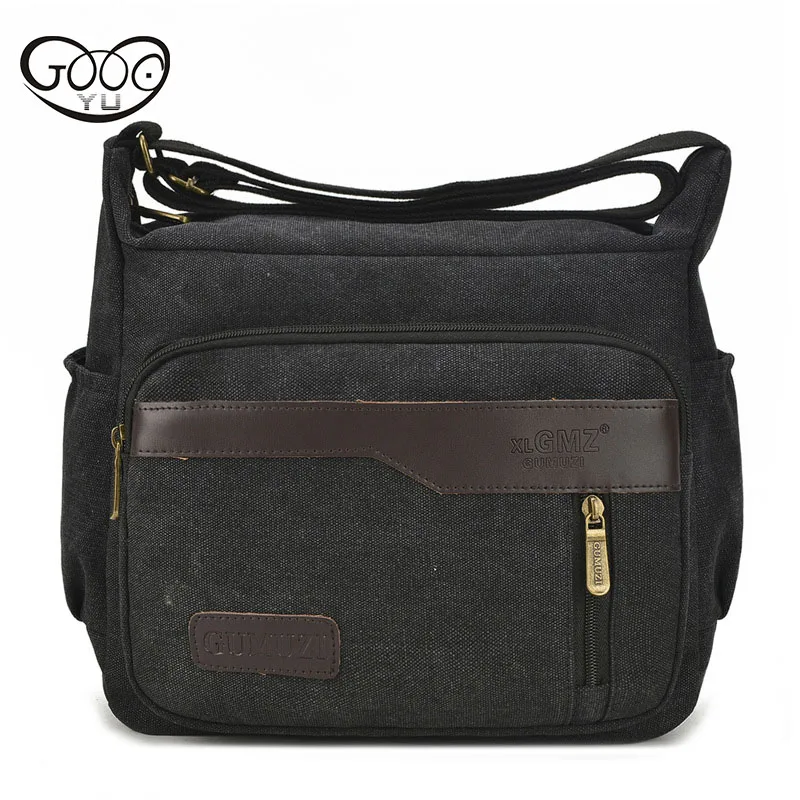 

Exclusive recommendation male models canvas leisure shoulder bag large capacity multi - color Messenger bag three - dimensional