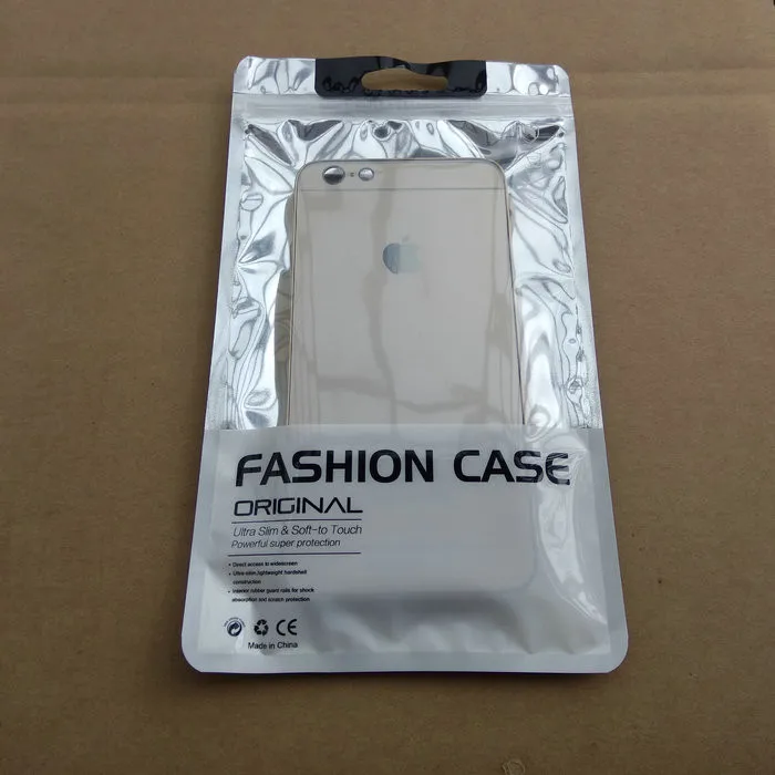 

100pcs Plastic Zipper Clear Silver Retail Packaging Bag For iphone5 6 6s 7 8 plus Samsung S5 S6 C7 Note7 mobile case package bag