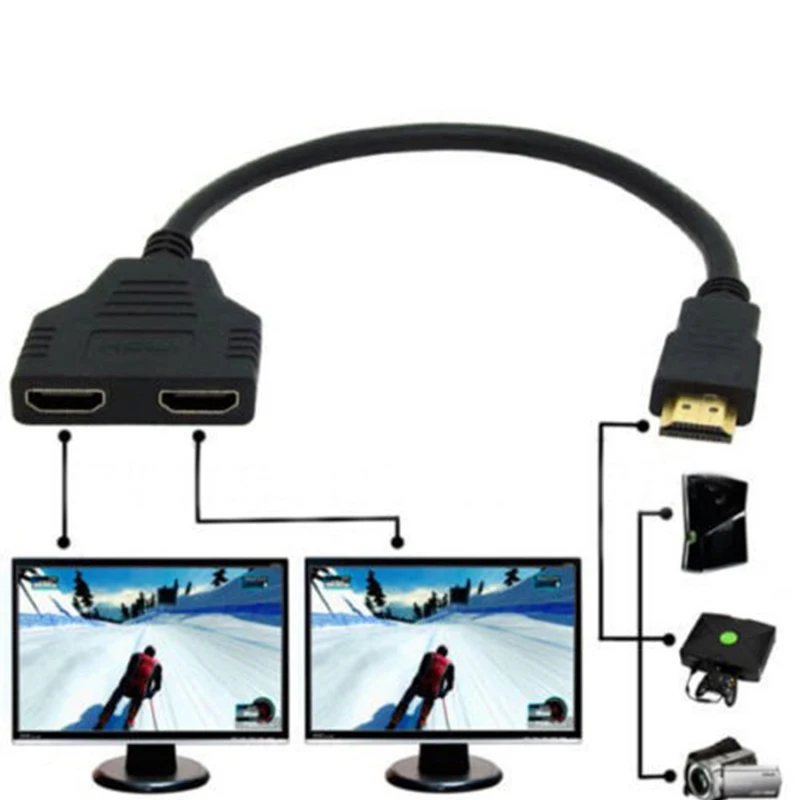 Larryjoe-New-Arrival-Cable-HDMI-Splitter-Cable-1-Male-To-Dual-HDMI-2-Female-Y-Splitter