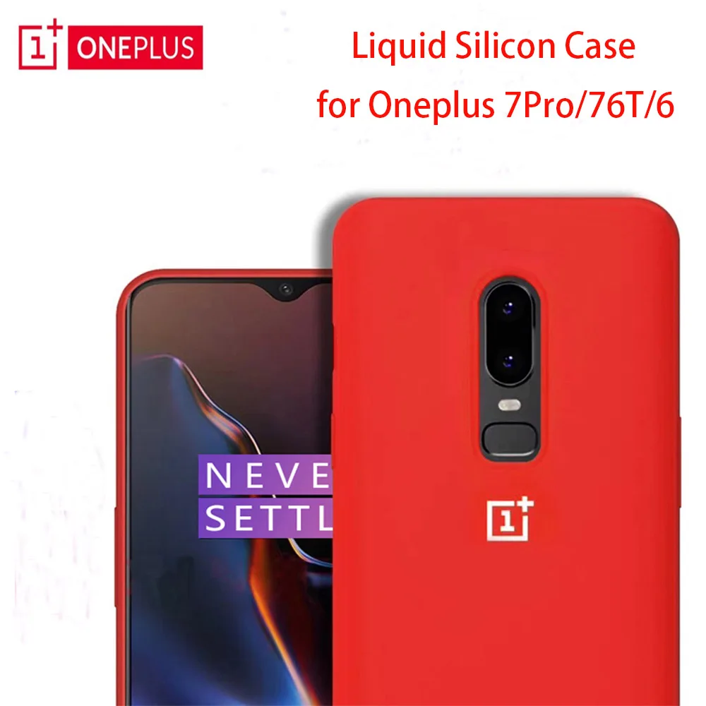 

Original ONEPLUS 7Pro Liquid Silicone Case Silky Soft-Touch Finish Back Protective Cover for Oneplus 7 6T 6