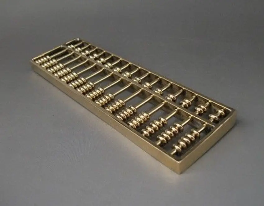 Коллекционный китайский Тибетский латунный резной калькулятор Abacus | Дом и сад
