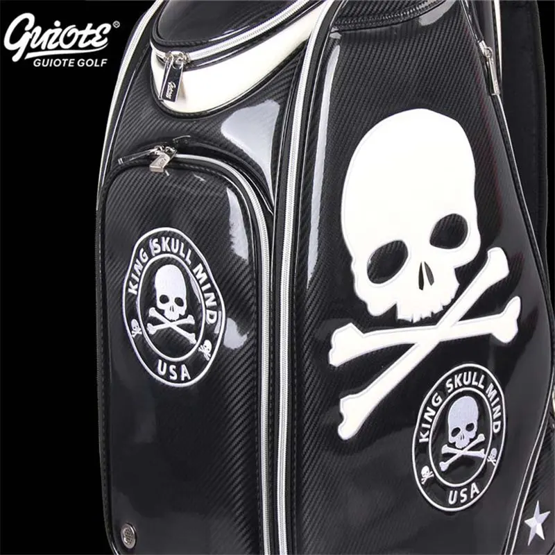 [2 цвета] King Skull USA Golf Caddie Cart Сумка из искусственной кожи Golf Tour Staff сумка с дождевиком 5-way для мужчин и женщин