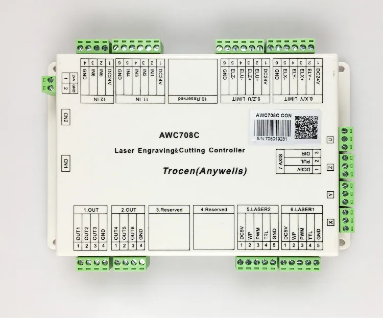 Trocen Anywells AWC708C LITE Co2 лазерный контроллер платы карты системы для лазерной резки гравировальный станок