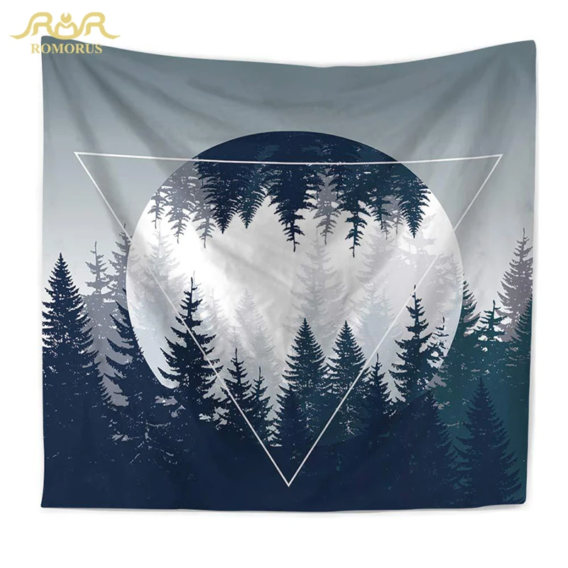 

ROMORUS Forest Trees Printing Tapestry Quality Fabric Scenery Wall Hanging Tapestry for Living Room Bedroom Home Decoration Hot