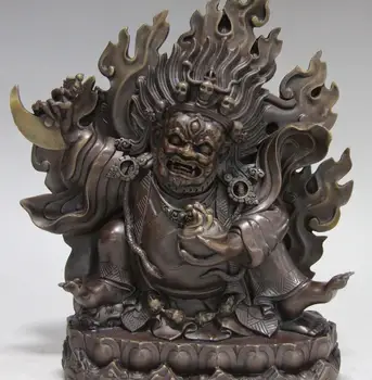 

11 Tibet Buddhism Bronze Copper exquisite Carve Vajrapani Mahakala Buddha Statue