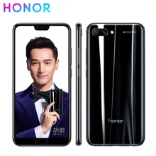 honor 10, сеть 4G LTE, мобильный телефон, 5,8" 6 ГБ Оперативная память 64/128 ГБ Встроенная память Kirin 970 Octa Core NFC SuperCharge двух сим-карт, c операционной системой андроид 8,1 смарт-чехол для телефона