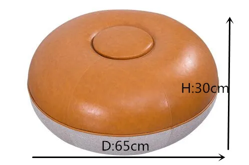 Mid-century напольный табурет круглая оттоманка пуф треугольная Сидящая Подушка искусственная кожа и ткань пуф современный табурет для ног для детей и взрослых - Цвет: UFO Round Stool smal