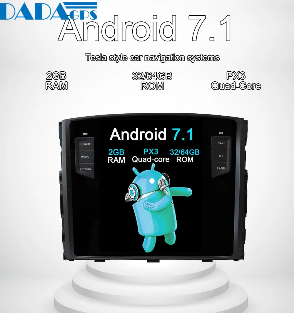 Sale 10.4" Tesla style Android 7.1 Car Radio Player For MITSUBISHI PAJERO V97 V93 Shogun Montero 2006+ GPS Map Navigation no dvd 6