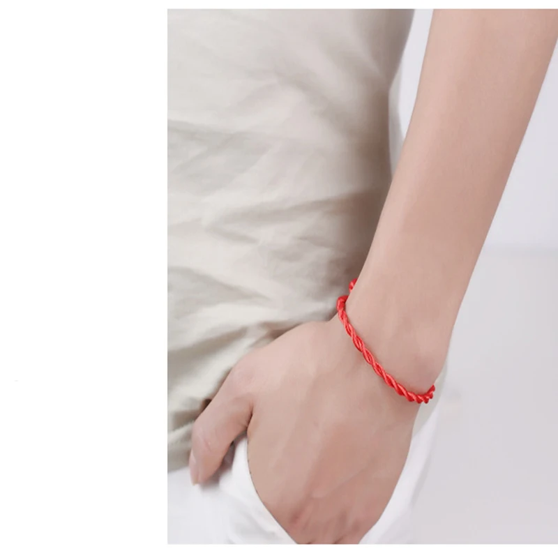 3Qevila 2019 Hot Sale 2PCS Fashion Red Thread String Bracelet Lucky Red Handmade Rope Bracelet for Women Men Jewelry Lover Couple (10)