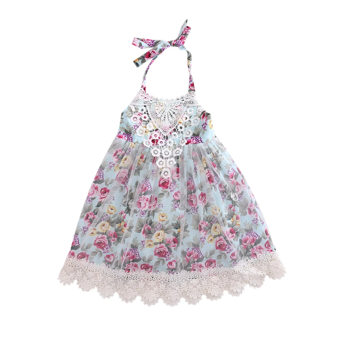

Girl Dress Summer New Lace Floral Baby Girl Dress Princess TuTu Dress Infant Halter Dresses Kids Clothing
