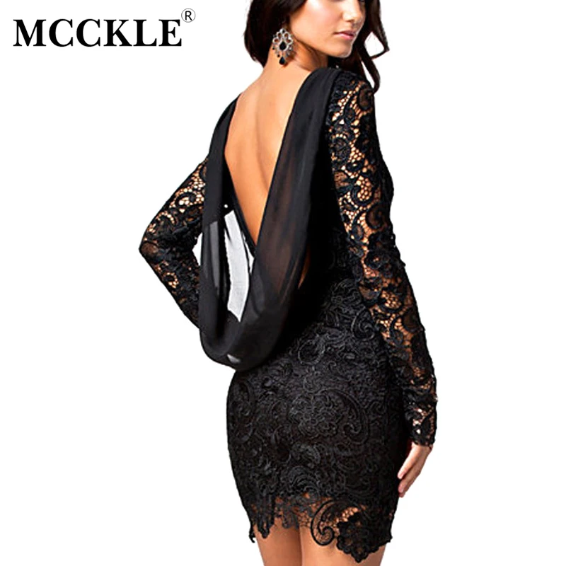 MCCKLE Plus Size Lace Dress Women 2018 Sexy