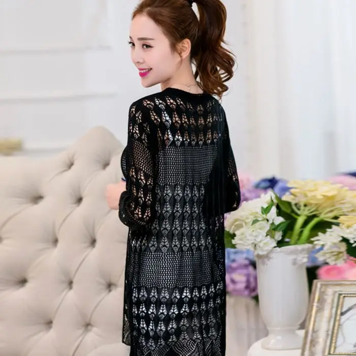 

The new spring coat women's clothing han edition of the new 2018 long loose knitting cardigan sweater in spring