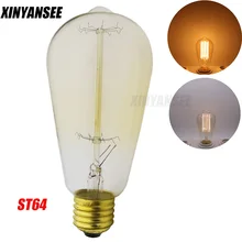 Edison ЛАМПЫ Ретро накаливания Винтаж лампочка накаливания лампы накаливания E27 40 Вт ST64 лампы для подвесные светильники