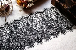18cm Wide Voile Embroidered White Black Shiny Eyelash Fabric Lace Sewing Applique Wedding Party Decoration 18cm Wide Voile Embroidered White Black Shiny Eyelash Fabric Lace Sewing Applique Wedding Party Decoration