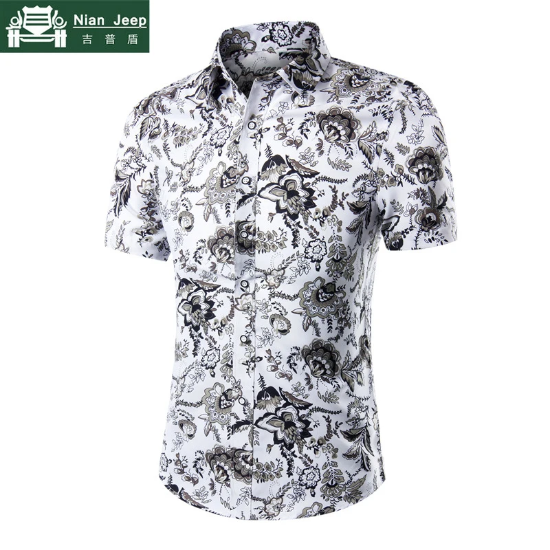 

New Fashion Summer Floral Print Shirts Men Short Sleeve Hawaiian Casual Mens Shirts 10 Colors Asian Size M-5XL camisa masculina