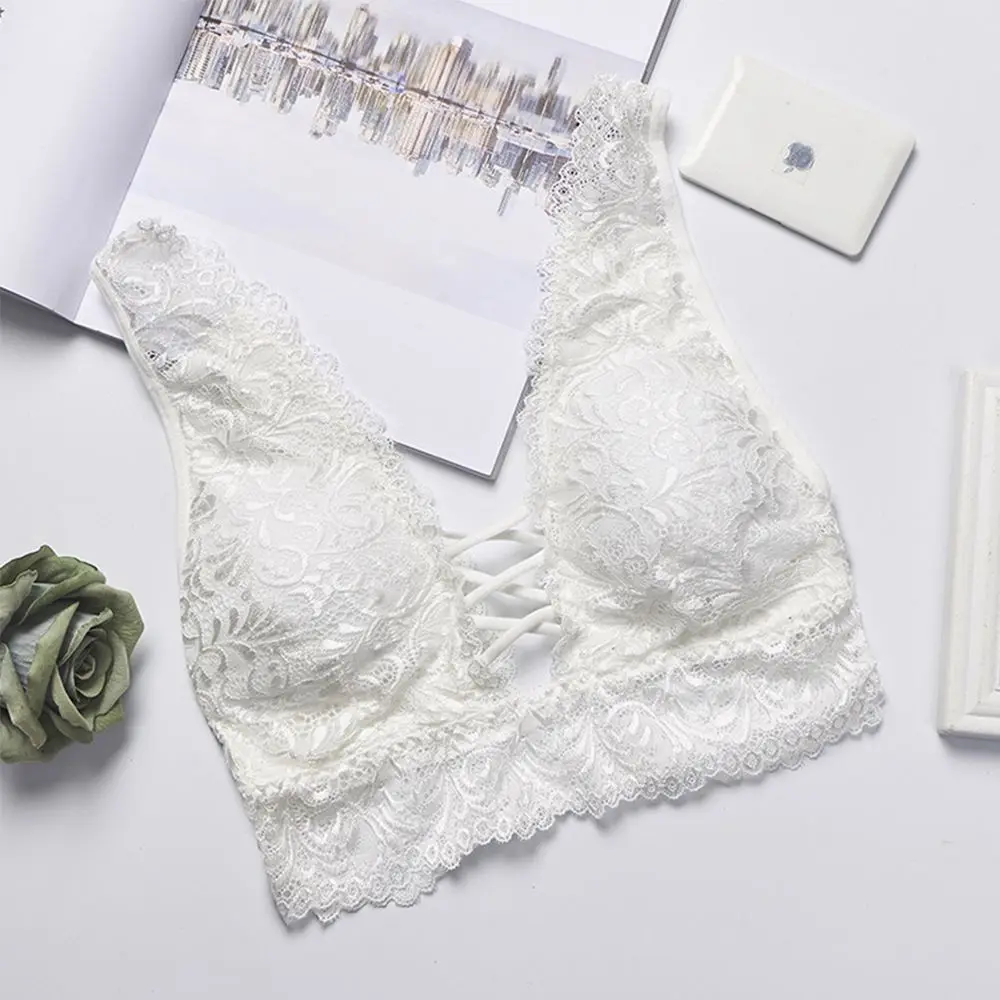 Широкий ремень Lace Bralette мягкие бюстгальтеры Глубокий V стрейч спальный бюстгальтер без швов Беспроводной бюстгальтер нижнее белье Для женщин