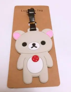 Rilakkuma мультфильм косплей ПВХ милый брелок для ключей личности Забавный багаж посадочный талон путешествия багаж Висячие мешки с орнаментом метки - Цвет: 2