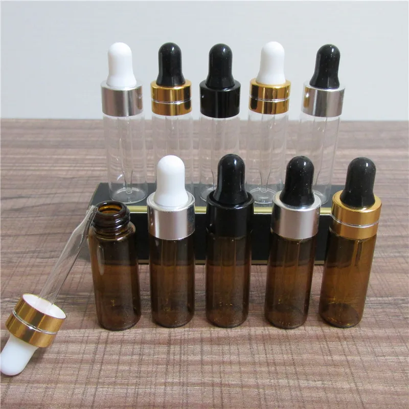 20pcs/lot 5ML/CC Mini Clear and Amber Empty Dropper Bottle Portable Aromatherapy Esstenial Oil Bottle with Glass Eye Dropper 10pcs lot 5 10 15 20ml clear glass dropper bottle with black lid portable glass eye dropper aromatherapy esstenial oil bottle