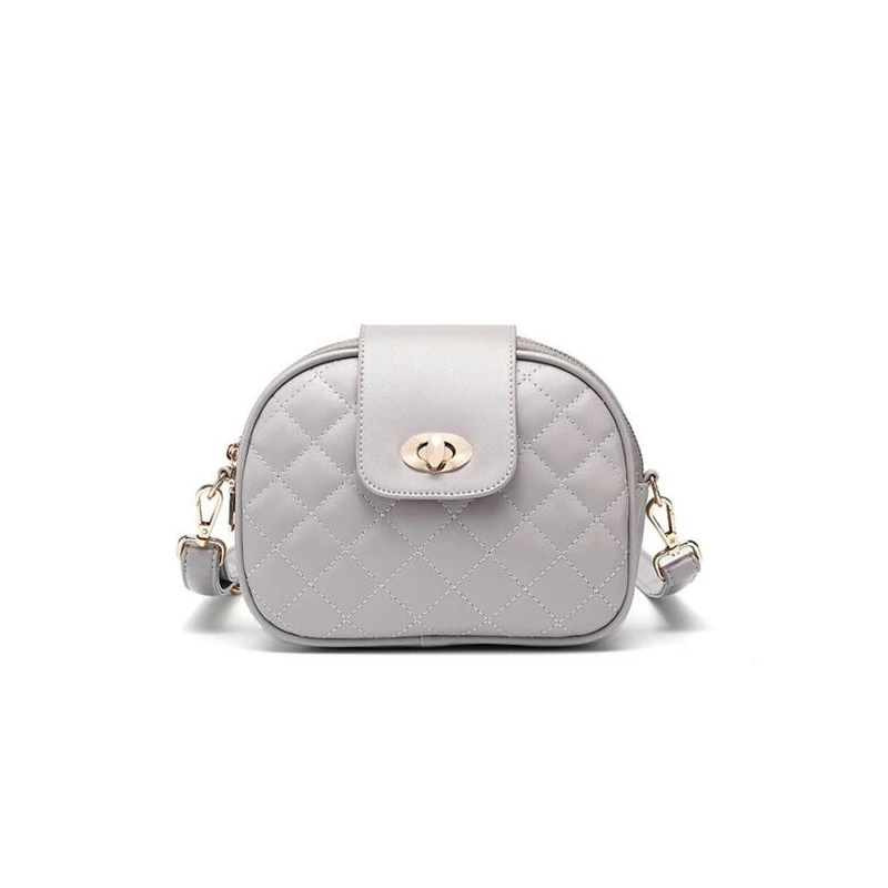 

2019 Fashion Pure Color Women Plaid Handbag Messenger Bags PU Leather Shoulder Bag Lady Crossbody Mini Bag Female Evening Bags