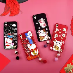 Прекрасный чехол для OPPO R9 плюс Чехол новый год Lucky Cat Обложка праздничный матовый Чехол для OPPO R9 плюс крышка