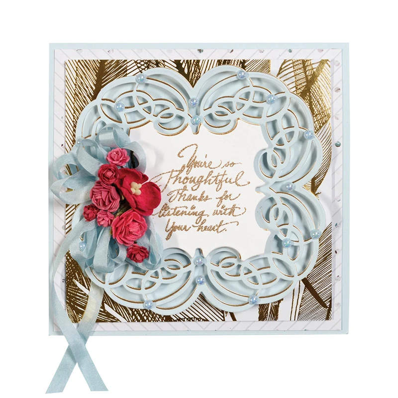 

Eastshape Dies Flower Frame Background Metal Cutting Dies Scrapbooking Stamps Embossing Paper Card Craft Dies Template DIY