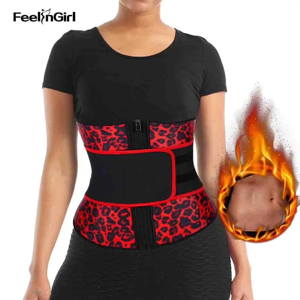 

FeelinGirl Fajas Latex Waist Trainer Body Shaper 7 Steel Bone Slimming Corset Modeling Belt Shapewear Snake Leopard Print Girdle