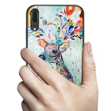 

Fundas For Huawei P20 Case Black Frame Cartoon Painted Silicone Soft Case For Huawei P20 P 20 Cover 5.8" Original Phone Case