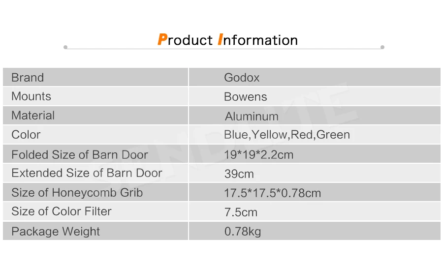 Godox BD-04 Bowens крепление двери сарая с сотовой сеткой+ 4 цвета фильтр наборы для SK400ii DE400 DE300 QS400 QS60 студийная вспышка