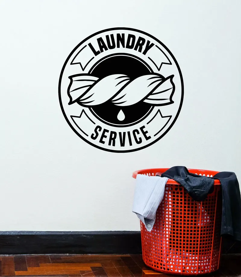 Vinyl wall decal laundry dry cleaning service shop art sticker murals