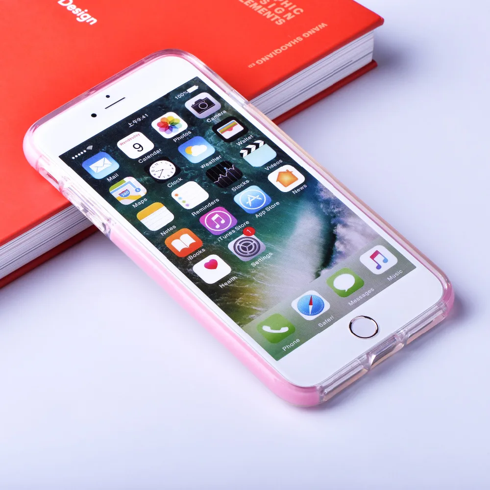 

Slim Shock Proof Scratch Resistant TPU+TPE Clear Back Cover Protective Phone Case for Apple Iphone 7 / 7 Plus