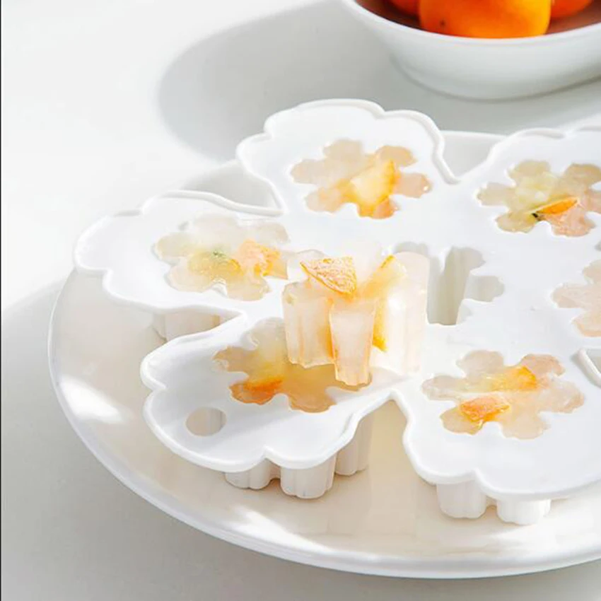 7 сетки в форме снежинок Ice cube лоток Горячие лоток для кубиков льда с крышкой напиток желе формочка для льда чайник заполненный кухня T
