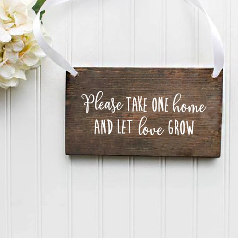 Let Love Grow Wedding Sign Vinyl Stickers