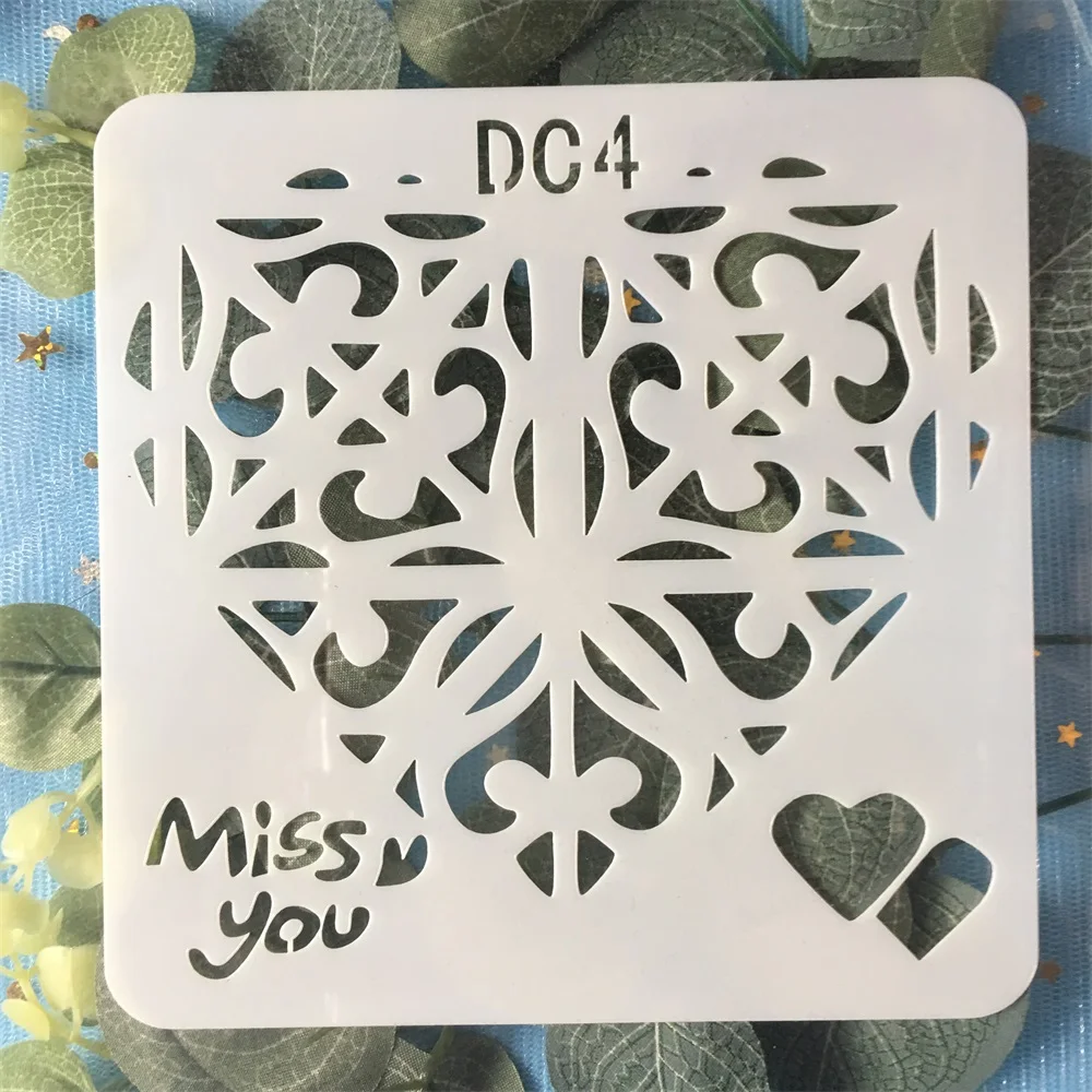Новинка трафареты 13 см с надписью Miss You Love Heart для творчества слоев на стене