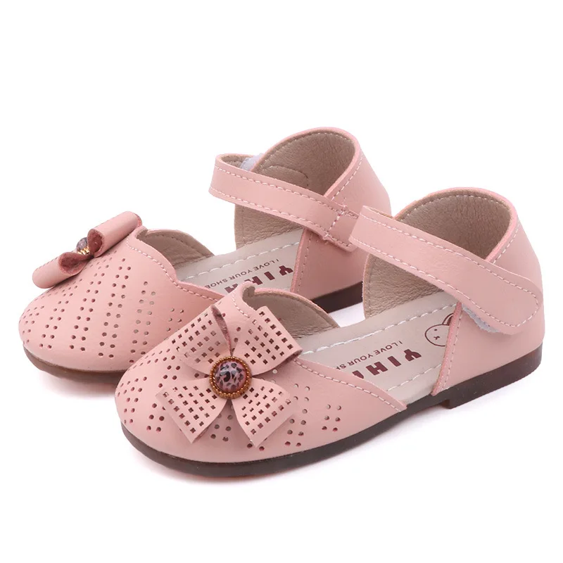 

2019 Summer Teenagers Shoes Girls Sweet Fllower Closed Toe Girls Shoes Sandals PU Leather Children Kids Shoe White Pink Big Size