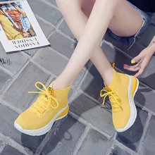 Всесезонная спортивная обувь, увеличивающая рост; женские кроссовки для бега; цвет желтый, белый, черный; женские кроссовки; уличная спортивная обувь на подушке