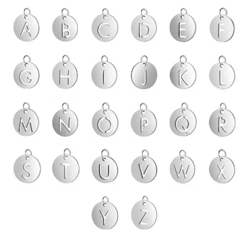 

Stainless Steel Hollow 12MM Initial Alphabet Charms A-Z Letter Dangle Charm For DIY Fashion Bracelet&Necklace Pendant Jewelry