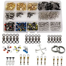 275 шт./кор., рыболовный комплект оснастки, включая тройные Крючки, рыболовный баррель, Вертлюги и двойные рыболовные разделительные кольца