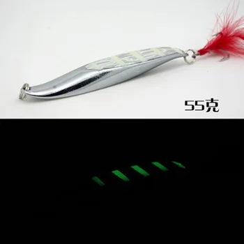 

Fishing Jigbait Lures Long Shot Bending Glow Spoon Spinner Bait 55g Hyperbolic Colorful Ocean Bass Jigs Mackerel Lure Baits