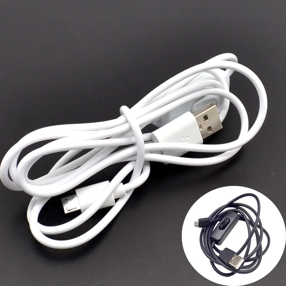 

USB Cable With ON/OFF Switch Toggle Power for raspberry pi 3 or raspberry pi zero Black and White