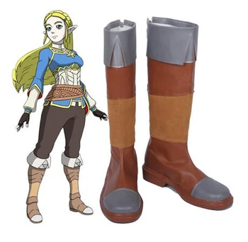 

The Legend of Zelda Breath of the Wild Princess Zelda Cosplay Boots Shoes Game Halloween Party Custom Made Women Shoes