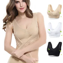 VEQKING, Женские Бесшовные Спортивные бюстгальтеры, кружевные, с перекрестной передней боковой застежкой, бюстгальтер для йоги, беспроводной жилет для бега, спортивный топ для спортзала, фитнеса