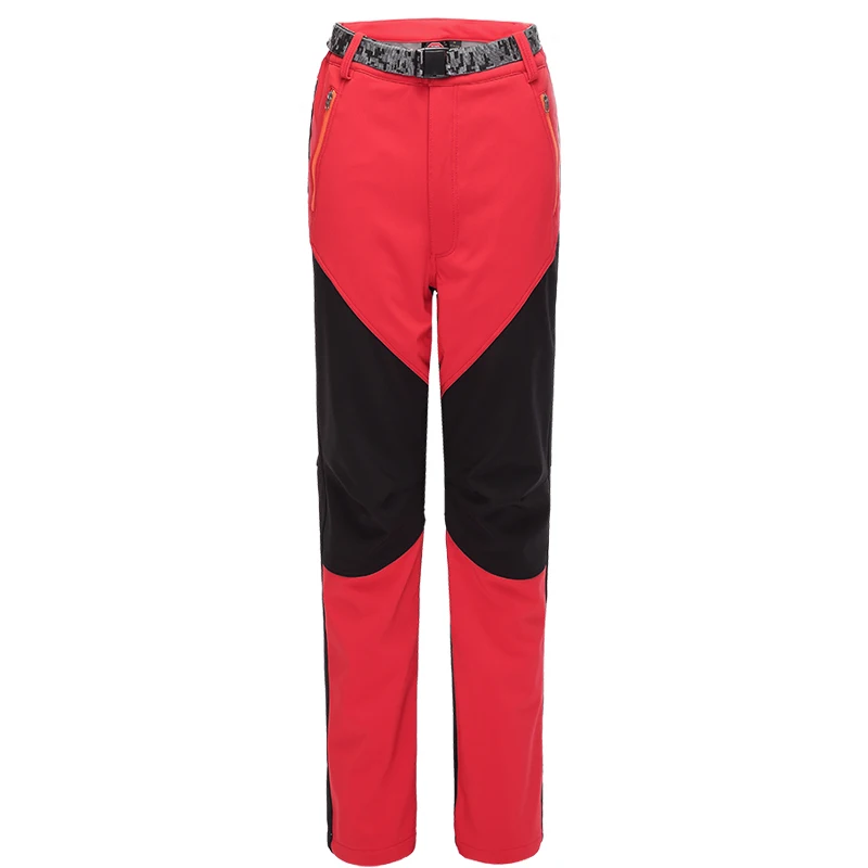 Мужская и wo Мужская Новая Теплая Зимняя верхняя одежда ветрозащитные водонепроницаемые дышащие лыжные брюки походный кемпинг - Цвет: Красный