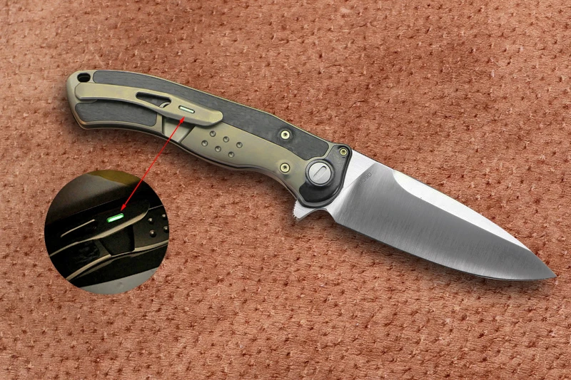 Складной нож VENOM BONE DOCTOR M390 Titanium + CF Flipper карманный кухонный для кемпинга охоты